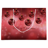 レッドフェスティバルクリスマスボーブルズカスタム文字 ラージペーパーバッグ (正面)