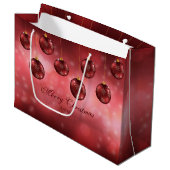 レッドフェスティバルクリスマスボーブルズカスタム文字 ラージペーパーバッグ (正面アングル)