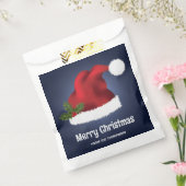 レッドフェスティバルサンタハットオンブルーウィズカスタム文字 フェイバーバッグ (封をした状態)