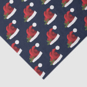 レッドフェスティバルサンタハットオンブルーパターン 薄葉紙 (詳細)