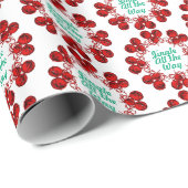 レッドフェスティバルジンルベルズオンホワイト ラッピングペーパー (ロールコーナー)