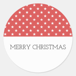 レッドフェスティバルスターズホリデーステッカー ラウンドシール