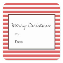 レッドフェスティバルストライプズホリデーステッカー