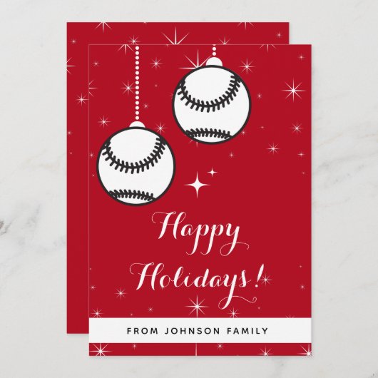 レッドフェスティバルソフトボール野球ホリデーズボールスポーツ シーズンカード (正面/裏面)