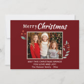 レッドフェスティバルメリークリスマスファミリーの写真 シーズンカード (正面)