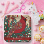 レッドフェスティバルメリークリスマス ペーパープレート (パーティー)