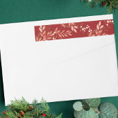 レッドフェスティバルリーフィーフローラクリスマス差出人住所 ラップアラウンドラベル