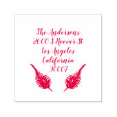 レッドフェスティバルリーフクリスマスホリデーアドレス セルフインキングスタンプ (デザイン)