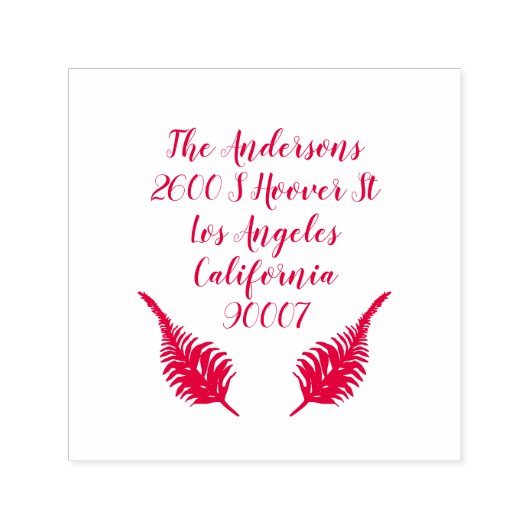 レッドフェスティバルリーフクリスマスホリデーアドレス セルフインキングスタンプ (デザイン)