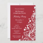レッドフェスティバル企業のホリデーパーティー招待状 招待状 (正面)