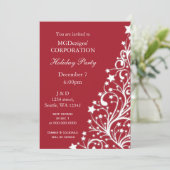 レッドフェスティバル企業のホリデーパーティー招待状 招待状 (スタンド正面)