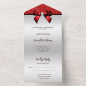 レッドフェミニンジェムボウ&グリッター誕生日 オールインワン招待状 (内側)