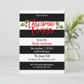 レッドフォイルシャインシックモダンスクリプトクリスマスディナー 招待状 (スタンド正面)