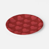 レッドフォイルフェイクハート紙プレート ペーパープレート (アングル)