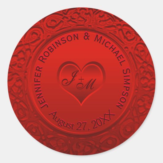 レッドフォイルフェイクラウンドステッカー ラウンドシール (正面)