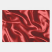 レッドフォイルホリデーサテンとグリッタークリスマス ラッピングペーパーシート (正面3)