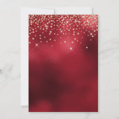 レッドフォイル金ゴールドダイヤモンド紙吹雪はっきりした21歳の誕生日 招待状 (裏面)