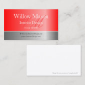 レッドフォイル&ブラッシュスチールモノグラム名刺 名刺 (正面/裏面)