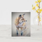 レッドフォックスノーテカー カード (黄色い花)