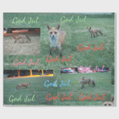 レッドフォックス神ジュルクリスマススウェーデンの混合パターン ラッピングペーパー (フラット)