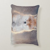レッドフォックス、冬の森、風光明媚なイラストレーション。 アクセントクッション (裏面(縦))