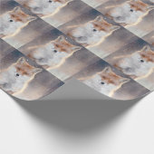 レッドフォックス、冬の森、風光明媚なイラストレーション。 ラッピングペーパー (角)