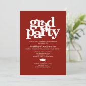 レッドフォトグラードパーティーはっきりしたタイポグラフィミニマリスト 招待状 (スタンド正面)
