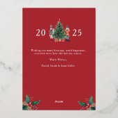 レッドフォトフォイルホリデーカード 箔シーズンカード (裏面)