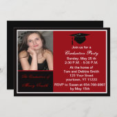 レッドフォト卒業パーティー招待状 招待状 (正面/裏面)