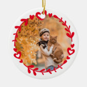 レッドフォト&引用文クリスマスオーナメント セラミックオーナメント (正面)