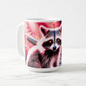 レッドフォレストストリーム15オズのかわいいアライグマ。 コーヒーマグカップ (正面左)