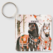 レッドフォレスト名前をカスタムするの馬 キーホルダー (正面)