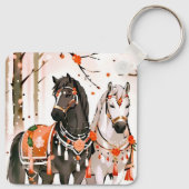 レッドフォレスト名前をカスタムするの馬 キーホルダー (裏面)