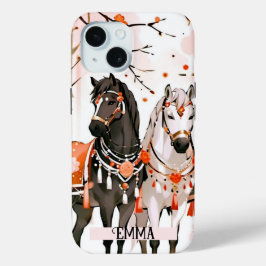 レッドフォレスト名前をカスタムするの馬 iPhone 15ケース