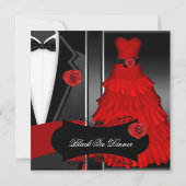 レッドフォーマルブラックタイディナー企業の招待状 招待状 (裏面)