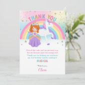 レッドフォールドプリンセス&レインボーユニコーン誕生日 サンキューカード (スタンド正面)