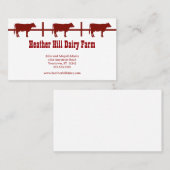 レッドフシズデイリーファームカントリーランチ農家 名刺 (正面/裏面)