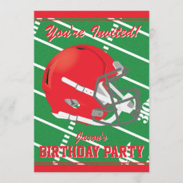 レッドフットボールのテーマパーティの招待状-編集可能 招待状