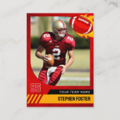 レッドフットボールのトレーディングカードスポーツプレーヤーの写真 コーリングカード (正面)