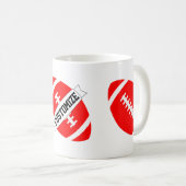 レッドフットボールコーチまたはファカスタムンのチーム名Mag コーヒーマグカップ (正面右)
