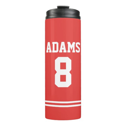 レッドフットボールジャージー名前をカスタムするとナンバーズ タンブラー (正面)