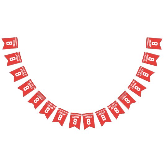 レッドフットボールジャージー – スポーツテーマ誕生パーティー バンティングフラッグ (全)