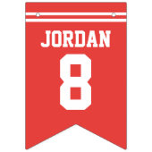 レッドフットボールジャージー – スポーツテーマ誕生パーティー バンティングフラッグ (第3の旗)