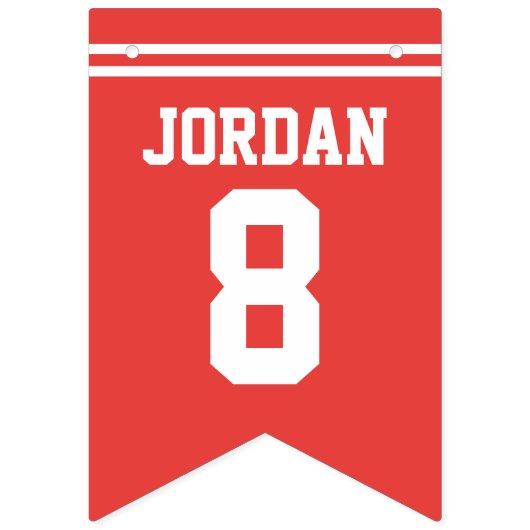 レッドフットボールジャージー – スポーツテーマ誕生パーティー バンティングフラッグ (第3の旗)