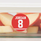 レッドフットボールジャージー – スポーツテーマ誕生日パーティー ラベル (貼付)