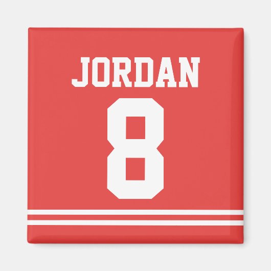 レッドフットボールジャージー（ナンバー付） マグネット (正面)