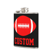 レッドフットボールチームカスタムのファンの色とチーム名 フラスク (左)