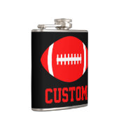 レッドフットボールチームカスタムのファンの色とチーム名 フラスク (右)
