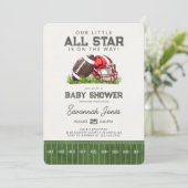 レッドフットボールリトルオールスターバラーベビーシャワー 招待状 (スタンド正面)
