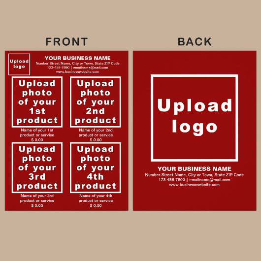 レッドフライヤーのビジネス製品またはサービス チラシ